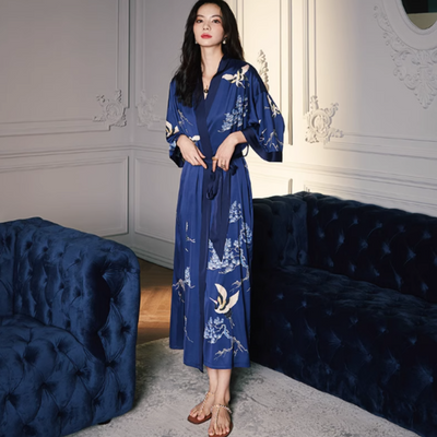 Peignoir Kimono Bleu Nuit