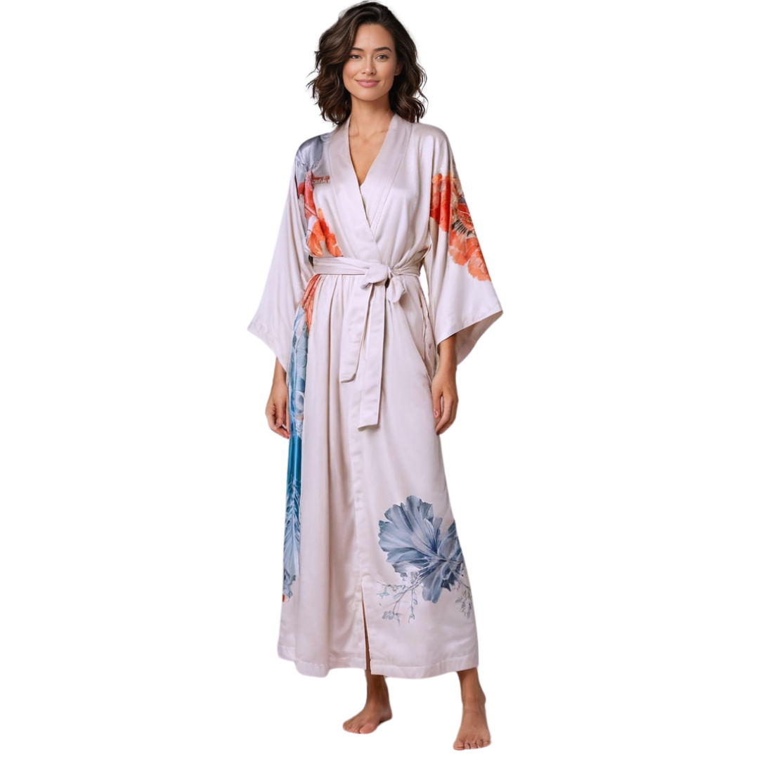 Peignoir Kimono Feuille De Lotus