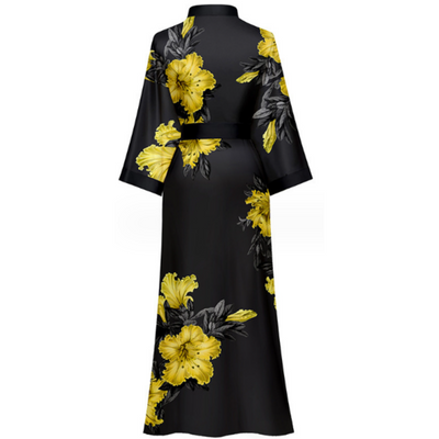 Peignoir Kimono Fleurs Jaunes