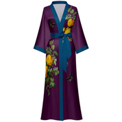 Peignoir Kimono Violet Et Bleu